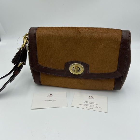 NEW COACH LEGACY BROWN HAIRCALF HANDBAG PURSE WRISTLET NWT $398 - Picture 7 of 8